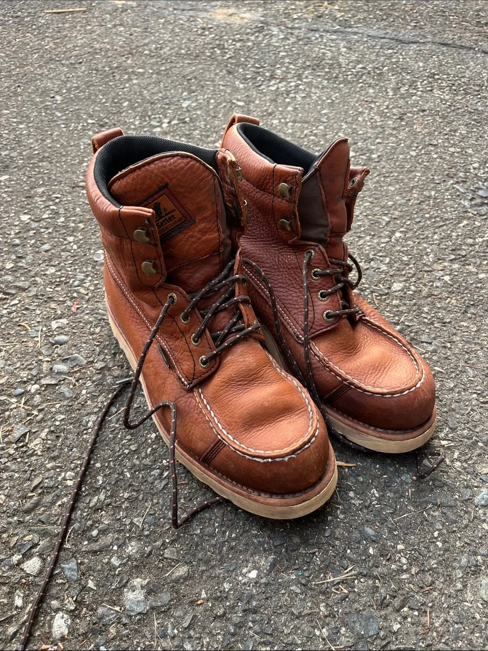 Irish Setter Tan Leather Moc-Toe Work Boots
